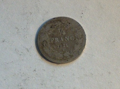 Belgique 1/4 Franc 1834 Quart - 1/4 Franc