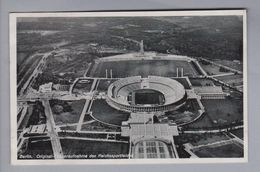 Motiv Olympia Sommer 1936-08-09 Ansichtskarte Flugaufnahme Olympiastadion M.Fussballermarke - Sommer 1936: Berlin