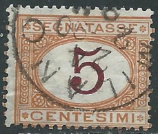 1870-74 REGNO USATO SEGNATASSE 5 CENT - S5 - Portomarken