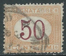1870-74 REGNO USATO SEGNATASSE 50 CENT - S9 - Portomarken