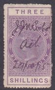 New Zealand AR32, 1907 Fiscal Stamps, 3 Shillings Violet, Used - Usati