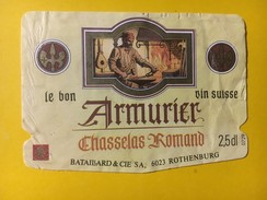 5496 - Armurier Chasselas Romand Suisse 2.5dl Petite étiquette - Beroepen