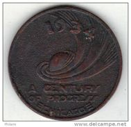 ETATS UNIS MEDAILLE CHICAGO 1933, WORLDS FAIR GOOD LUCK TOKEN , DATED 1934 SWASTIKA VERY SCARCE NICE ONE  . (PO21) - Professionnels/De Société