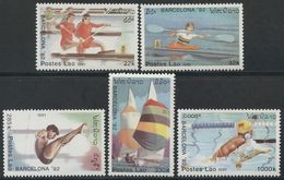 LAOS 1991 - OLYMPICS BARCELONA '92 - YVERT Nº 990-994 - MICHEL 1245-1249 - SCOTT 1016-17-22-23-25 - Kunst- Und Turmspringen