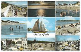 CPSM MULTIVUES COLORISEE ST SAINT PAIR SUR MER, LA PLACE ET EGLISE, GOLF, PLAGE, 9 Cm Sur 14 Cm Environ, MANCHE 50 - Saint Pair Sur Mer