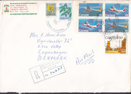 Canada Air Mail Registered Recommandé DON MILLS, ONTARIO 1981 Cover Brief VALBY Denmark 4-Block Aeroplanes Flugzeuge - Cartas & Documentos