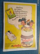 NUTELLA CUBITUS MAX L'EXPLORATEUR MODESTE ET  POMPON   -  Pour  Collectionneurs ... PUBLICITE  Page De Revue Des Années - Nutella