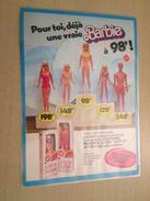 MATTEL  UNE VRAIE BARBIE A 98 F   -  Pour  Collectionneurs ... PUBLICITE  Page De Revue Des Années 70 Plastifiée Par Me - Barbie