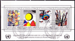 UN Genf  Geneva Geneve -  40 Jahre WFUNA (MiNr: Bl. 4) 1986 - Gest Used Obl - Oblitérés