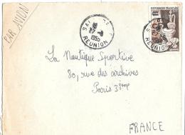 LETTRE DE SAINT DENIS...LA REUNION POUR PARIS.PAR AVION..  1955....N°315.  BE...SCAN.. - Lettres & Documents