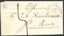 L. Càd POPERINGHE/1844 + Boîte Rurale X De Rousbrugge Pour Mons - 1830-1849 (Unabhängiges Belgien)