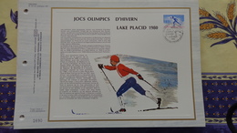 Andorra. Feuillet CEF Jeux Olympiques Lake Placid 1980 - Brieven En Documenten