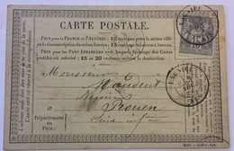 CARTE PRÉCURSEUR De LAGNIEU Pour ROUEN Affranchissement Type Sage Novembre 1876 - Cartes Précurseurs