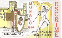 CARTE°-PUBLIC-MONACO-50U-MF40-GEM B-05/96-ESCRIME-UTILISE-TBE - Monaco