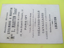 Carte Commerciale/Stelmans & Martin/COSTUMERIE/Mme Martin/costumière De L'Opéra/Rue Dupetit-Thouars/Vers1930-1950  CAC28 - Textile & Clothing