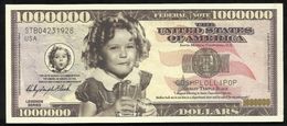 BILLET FANTAISIE COMMEMORATIF . 1000 000  DOLLARS . SHIRLEY TEMPLE BLACK . - Altri & Non Classificati