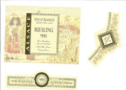 Etiquette De VIN D'ALSACE " RIESLING - Caves De Turckheim 1995 " - Riesling