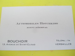 Carte Commerciale/ BOUCHOIR/,Automobiles Hotchkiss/Agent Régional L //VERSAILLES/vers1910-30 CAC96 - Cars