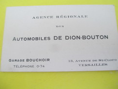Carte Commerciale/ BOUCHOIR/,Automobiles De Dion Bouton/Agence Régionale//VERSAILLES/vers1910-30 CAC97 - Cars