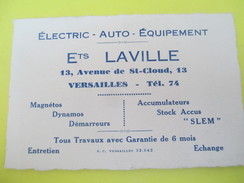 Carte Commerciale/ Ets  LAVILLE/,Electric-Auto-Equipement/Magnétos Accumulateurs//VERSAILLES/ Vers1910-30          CAC86 - Cars