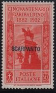 1932 Egeo Garibaldi 2,55 L. MNH - Egée (Scarpanto)