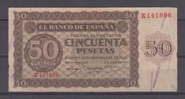 EDIFIL 420a.   50 PTAS 21 DE NOVIEMBRE DE 1936 SERIE K. CONSERVACIÓN MBC - 50 Peseten