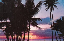 Hawaii Sunset Over Waikiki Beach 1970 - Oahu