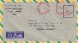 BRASIL COVER 1954.  EMA RRDF. 4,20Cr$   FERNANDO MAIA RIO DE JANEIRO TO LYON FRANCE - Covers & Documents