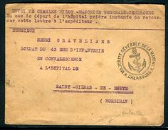 France - Env. En FM De Cherbourg Pour Saint Gildas De Rhuys En 1915 , Cachet Ancre De Marine Majorité Générale- Ref N 31 - Poste Navale