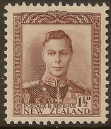 NZ 1938 1 1/2d Wmk Inv KGVI SG 607w HM #ADI253 - Ongebruikt