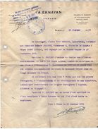 VP11.337 - Police -  Lettre - Taillerie De Diamants A. EKNAYAN  Diamants à PARIS Rue De Provence - Police