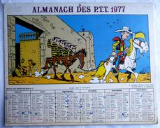 CALENDRIER ALMANACH DES PTT 1977 LUCKY LUKE - MORRIS - Agendas & Calendriers