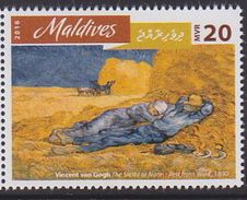 Maldives 2016 Painting Vincent Van Gogh Sleep MNH 1V - Andere-Oceanië