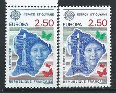 [15] Variétés : N° 2696 Europa 1991 Espace Et Guyane Bleu Au Lieu D'outremer + Normal ** - Unused Stamps