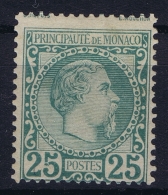 Monaco:  Mi 6  MH/* Flz/ Charniere  1885 Small Piece Of Paper On Back - Nuevos