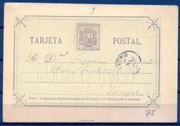 1875 , MADRID , ENTERO POSTAL ED. 7A CIRCULADO A ZARAGOZA , LLEGADA AL DORSO - 1850-1931