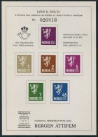 Norway Stamp Exhibition Souvenir Sheet Bergen - Proeven & Herdrukken
