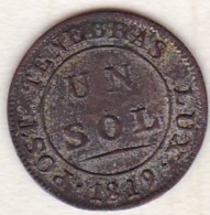 Canton De Genève.  1 Sol 1819 . KM#  119 - Monetary System 1814-1838