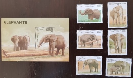 LAOS, Elephants, Yvert N° 1275/80+BF139. MNH, Neuf Sans Charniere ** - Elefantes