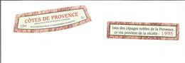 Etiquette De VIN Des COTES DE PROVENCE Récolte 1995 - Labels Of Unusual Shape