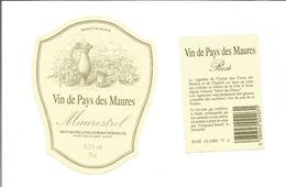 Etiquette De VIN De PAYS Des MAURES - Maurestel Rosé - Etiketten Ungewöhnlicher Form