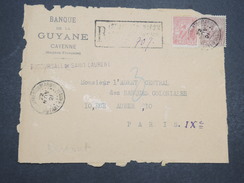 GUYANNE FRANçAISE - Devant De Lettre Recommandé Pour Paris - Nov 1921 - P22034 - Lettres & Documents