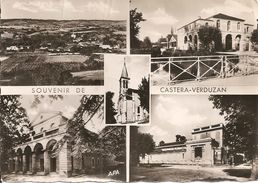 32. CPSM. Gers. Castera-Verduzan. Vue Générale, Hôtel De Ville, L'église, établissement Thermal, Musée Lannelongue (5 V) - Castera