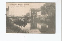 WERVICQ 12 LA LYS LE PONT FRONTIERE (PENICHE ET CAFE) CACHET MILITAIRE ALLEMAND FELPOST 30 INF DIV AU VERSO (1915) - Wervik