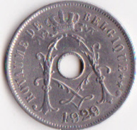 Belgique Pièce De 25 Centimes Albert 1er Type Michaux En Français 1929 - 25 Cents