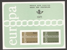 1971   Europa  Feuillet De Luxe    COB 1578-9 - Feuillets De Luxe [LX]