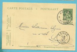 Entier Stempel RONSE/RENAIX Op 11/08/1914 Naar LEUZE  (Offensief W.O.I) - Zona Non Occupata