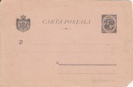 67136- ROYAL COAT OF ARMS, KING CHARLES 1ST, POSTCARD STATIONERY, UNUSED, ABOUT 1900, ROMANIA - Storia Postale