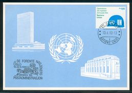 United Nations Office Geneva Maximum Card CM Peace-keeping Operations UN Emblem And “UN” On Helmet - Maximum Cards