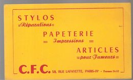 Buvard G.F.C. 58 Rue Lafayette PARIS Stylos Papeterie Articles Pour Fumeurs - Papeterie